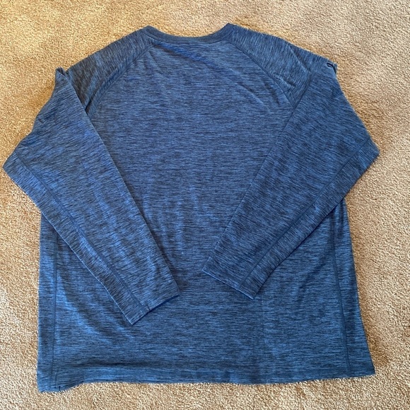Tech Fleece Crew Blue Space Dye Long Sleeve Sweater Top w Zip Pocket Size XXL - Picture 5 of 5
